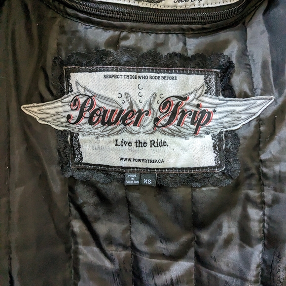 Leather Motorcycle Riding Jacket Power Trip - Picture 3 of 15